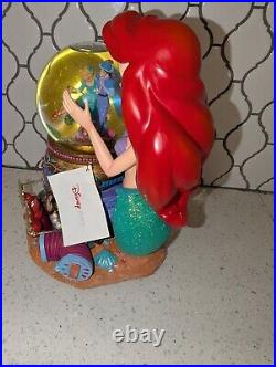 Disney The Little Mermaid Ariel Flounder Under the Sea Musical Snow Globe, NEW