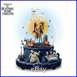 Disney The Nightmare Before Christmas Musical Glitter Globe With Rotating Base