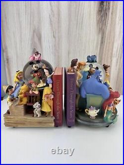 Disney Through the Years Volumes 1 & 2 Snow Globes Bookends Music Box