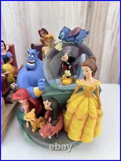 Disney Through the Years Volumes 1 & 2 Snow Globes Bookends Music Box