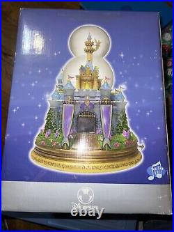 Disney Tinkerbell Castle Rotating Music Double Bubble Water Snow Globe