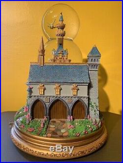 Disney Tinkerbell Castle Rotating Music Double Bubble Water Snow Globe