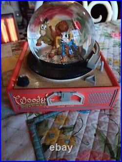 Disney Toy Story 2 Woody's Roundup Record Player Snow Globe Music Box Rare 95440