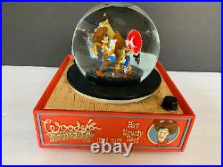 Disney Toy Story Round Up Record Player Snow Globe / Music Box Htf