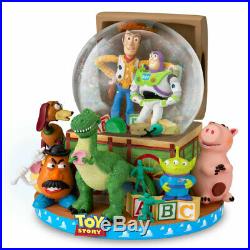 Disney Toy Story Snow Globe Buzz Woody Alien Ham Rex Musical Glitter Globe