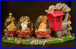 Disney Triple Snow Globe Casey Jr & Dumbo Railroad Train Musical Figurine