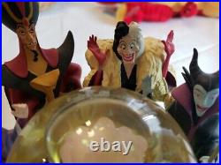 Disney Villains Fortune Teller Musical Snow Globe Rare Cruella, Captain Hook