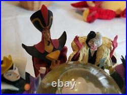 Disney Villains Fortune Teller Musical Snow Globe Rare Cruella, Captain Hook