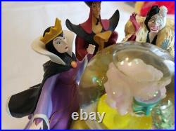 Disney Villains Fortune Teller Musical Snow Globe Rare Cruella, Captain Hook