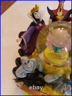 Disney Villains Fortune Teller Musical Snow Globe Rare Cruella, Captain Hook