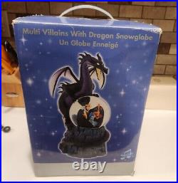 Disney Villains Maleficent/Dragon Musical Snow Globe Disney Store Ex. (Read)