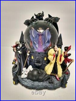 Disney Villains Musical Snow Globe Grim Grinning Ghosts WORKING READ