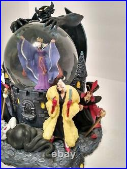 Disney Villains Musical Snow Globe Grim Grinning Ghosts WORKING READ