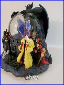 Disney Villains Musical Snow Globe Grim Grinning Ghosts WORKING READ ISSUES