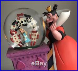 Disney Villains QUEEN OF HEARTS Rotating Musical Globe ALICE IN WONDERLAND New