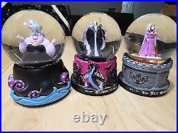 Disney Villians Kcare Musical Snow Globes Set Of 3 Evil Queen Ursula Malificent