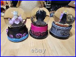 Disney Villians Kcare Musical Snow Globes Set Of 3 Evil Queen Ursula Malificent