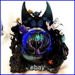 Disney Villians Light-up Musical Snow Globe Maleficent, Chernabog, Evil Queen