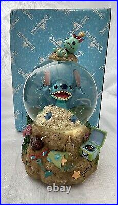 Disney Vintage Stitch Hawaiian roller coaster Musical Snow Globe Collectable