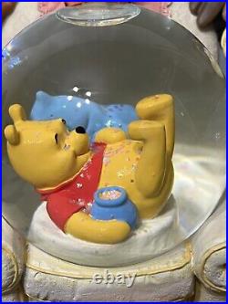 Disney Winnie The Pooh And Friends Snow Globe Musical Large Vintage Boxed Rare