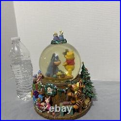 Disney Winnie The Pooh Christmas Large Musical Snow Globe
