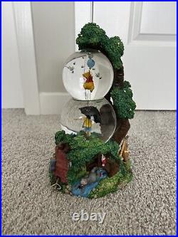 Disney Winnie The Pooh Christopher Robin TWO TIER Musical Snow Globe Very Rare