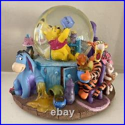 Disney Winnie The Pooh Musical Snow Globe Vintage Collectible RARE Working 1990s