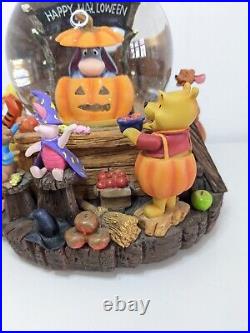 Disney Winnie The Pooh Snow Globe Music Box Halloween Musical 8 Vintage RARE