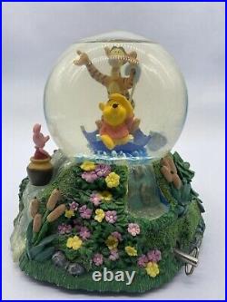 Disney Winnie The Pooh & Tigger Musical Rotating Snow Globe The Rain Came Down