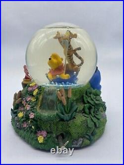 Disney Winnie The Pooh & Tigger Musical Rotating Snow Globe The Rain Came Down