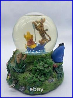 Disney Winnie The Pooh & Tigger Musical Rotating Snow Globe The Rain Came Down