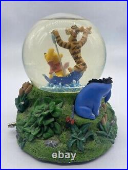 Disney Winnie The Pooh & Tigger Musical Rotating Snow Globe The Rain Came Down