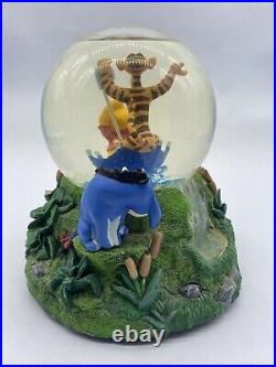 Disney Winnie The Pooh & Tigger Musical Rotating Snow Globe The Rain Came Down