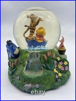 Disney Winnie The Pooh & Tigger Musical Rotating Snow Globe The Rain Came Down