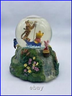 Disney Winnie The Pooh & Tigger Musical Rotating Snow Globe The Rain Came Down