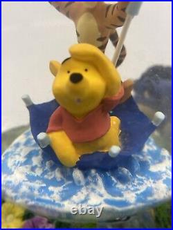 Disney Winnie The Pooh & Tigger Musical Rotating Snow Globe The Rain Came Down