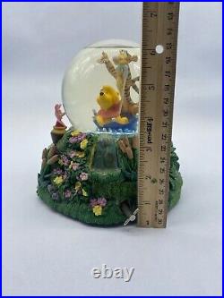 Disney Winnie The Pooh & Tigger Musical Rotating Snow Globe The Rain Came Down