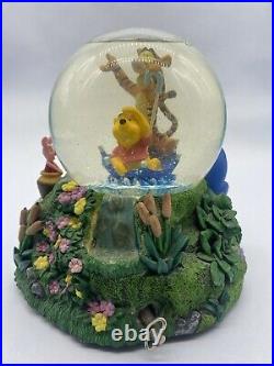 Disney Winnie The Pooh & Tigger Musical Rotating Snow Globe The Rain Came Down