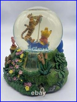 Disney Winnie The Pooh & Tigger Musical Rotating Snow Globe The Rain Came Down