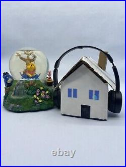 Disney Winnie The Pooh & Tigger Musical Rotating Snow Globe The Rain Came Down