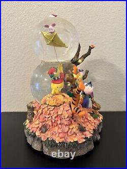 Disney Winnie The Pooh's Kite Double Two Tier Musical Snow Globe