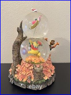 Disney Winnie The Pooh's Kite Double Two Tier Musical Snow Globe