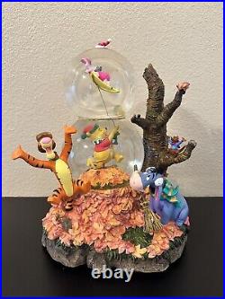 Disney Winnie The Pooh's Kite Double Two Tier Musical Snow Globe