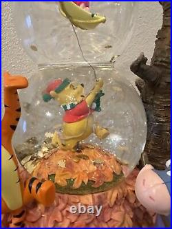 Disney Winnie The Pooh's Kite Double Two Tier Musical Snow Globe