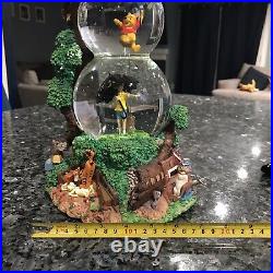Disney Winnie the Pooh Double Bubble Musical Snow GlobeRare Christopher Robin