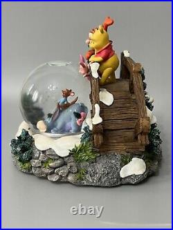 Disney Winnie the Pooh & Friends Snow Globe Bridge Musical Rare Retired