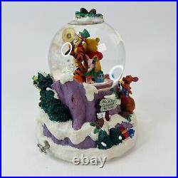 Disney Winnie the Pooh Musical Snow Globe We Wish You A Merry Christmas