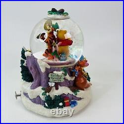 Disney Winnie the Pooh Musical Snow Globe We Wish You A Merry Christmas