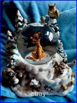 Disney Winter Bambi Snow globe Musical Animation with in Box (music Works)