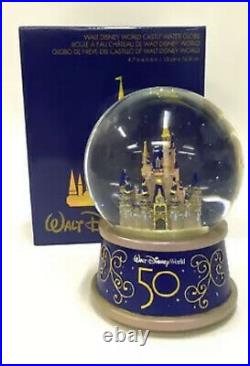 Disney World 50th Anniversary Magic Kingdom Cinderella Castle Musical Snow Globe